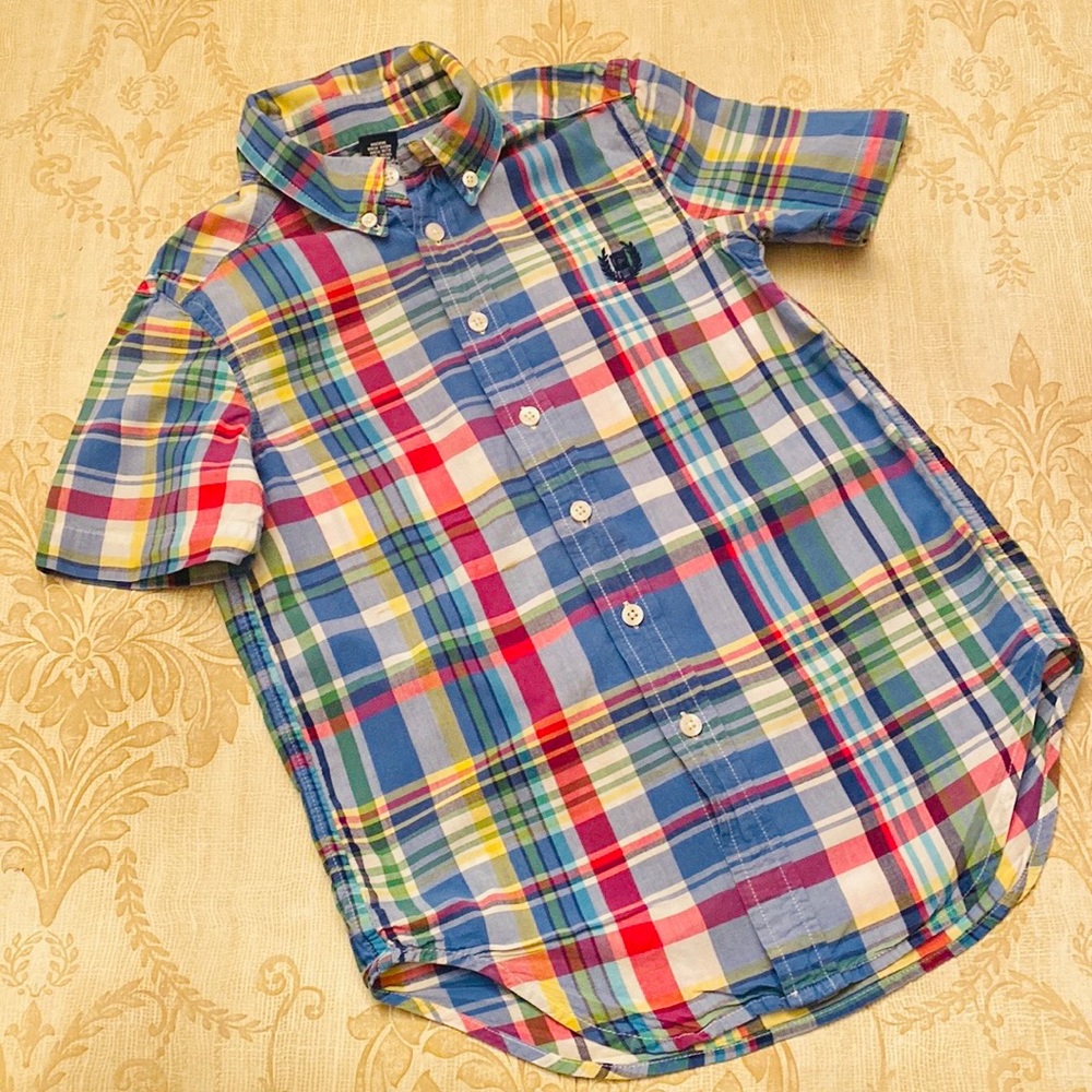 Boys Chaps Plaid Button Down Short S